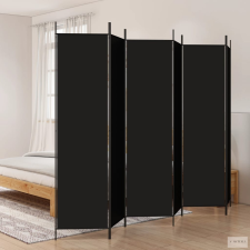 vidaXL 6 paneles fekete szövet térelválasztó 300x200 cm bútor
