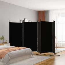vidaXL 6 paneles fekete szövet térelválasztó 520x180 cm bútor