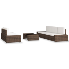 vidaXL 6 részes barna polyrattan kerti ülőgarnitúra (3054588) kerti bútor