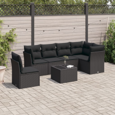 vidaXL 6 részes barna polyrattan kerti ülőgarnitúra párnával kerti bútor