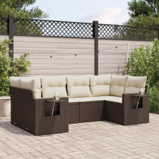 vidaXL 6 részes barna polyrattan kerti ülőgarnitúra párnával kerti bútor