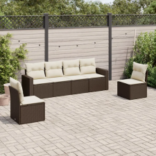 vidaXL 6 részes barna polyrattan kerti ülőgarnitúra párnával kerti bútor