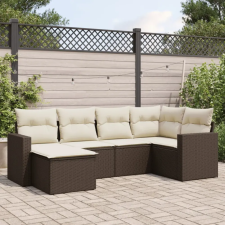 vidaXL 6 részes barna polyrattan kerti ülőgarnitúra párnával kerti bútor