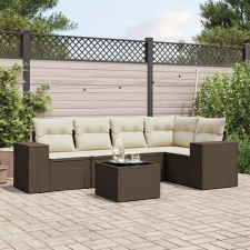 vidaXL 6 részes barna polyrattan kerti ülőgarnitúra párnával kerti bútor