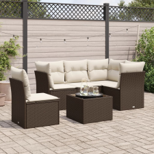 vidaXL 6 részes barna polyrattan kerti ülőgarnitúra párnával kerti bútor