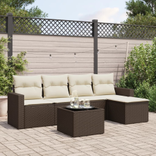 vidaXL 6 részes barna polyrattan kerti ülőgarnitúra párnával kerti bútor