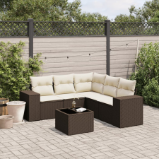 vidaXL 6 részes barna polyrattan kerti ülőgarnitúra párnával kerti bútor