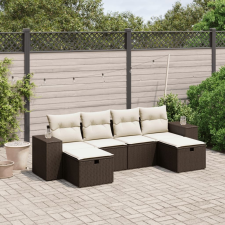 vidaXL 6 részes barna polyrattan kerti ülőgarnitúra párnával kerti bútor