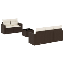 vidaXL 6 részes barna polyrattan kerti ülőgarnitúra párnával (3218693) kerti bútor