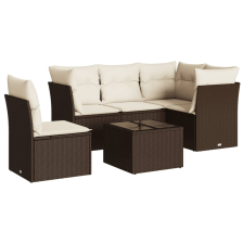 vidaXL 6 részes barna polyrattan kerti ülőgarnitúra párnával (3249492) kerti bútor