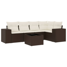 vidaXL 6 részes barna polyrattan kerti ülőgarnitúra párnával (3254880) kerti bútor