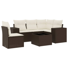 vidaXL 6 részes barna polyrattan kerti ülőgarnitúra párnával (3254920) kerti bútor