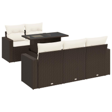 vidaXL 6 részes barna polyrattan kerti ülőgarnitúra párnával (3326254) kerti bútor