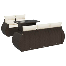 vidaXL 6 részes barna polyrattan kerti ülőgarnitúra párnával (3326574) kerti bútor