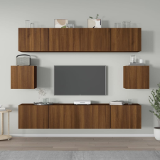 vidaXL 6 részes barna tölgy színű szerelt fa TV-szekrényszett bútor
