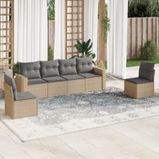 vidaXL 6 részes bézs polyrattan kerti ülőgarnitúra párnával kerti bútor