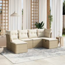 vidaXL 6 részes bézs polyrattan kerti ülőgarnitúra párnával kerti bútor