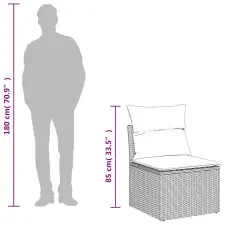 vidaXL 6 részes bézs polyrattan kerti ülőgarnitúra párnával kerti bútor