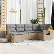 vidaXL 6 részes bézs polyrattan kerti ülőgarnitúra párnával kerti bútor
