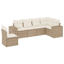 vidaXL 6 részes bézs polyrattan kerti ülőgarnitúra párnával (3254965) kerti bútor