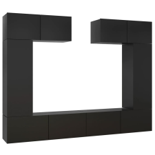 vidaXL 6 részes fekete forgácslap TV-szekrényszett (3078804) bútor