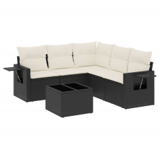 vidaXL 6 részes fekete polyrattan kerti ülőgarnitúra párnákkal (3252493) kerti bútor