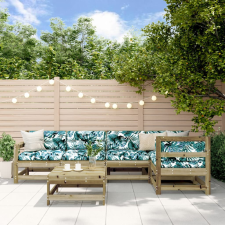 vidaXL 6 részes impregnált fenyőfa kerti ülőgarnitúra párnával kerti bútor