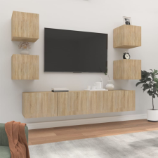 vidaXL 6 részes sonoma tölgy színű szerelt fa TV-szekrényszett bútor