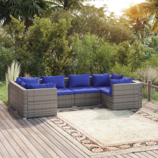 vidaXL 6-részes szürke polyrattan kerti ülőgarnitúra párnákkal kerti bútor