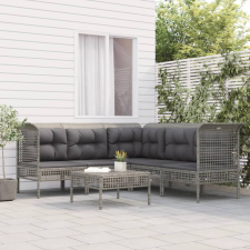 vidaXL 6 részes szürke polyrattan kerti ülőgarnitúra párnákkal kerti bútor