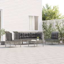 vidaXL 6 részes szürke polyrattan kerti ülőgarnitúra párnákkal kerti bútor