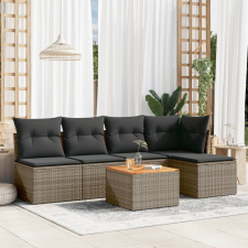vidaXL 6 részes szürke polyrattan kerti ülőgarnitúra párnákkal kerti bútor