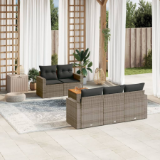 vidaXL 6 részes szürke polyrattan kerti ülőgarnitúra párnákkal kerti bútor