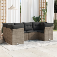 vidaXL 6 részes szürke polyrattan kerti ülőgarnitúra párnákkal kerti bútor