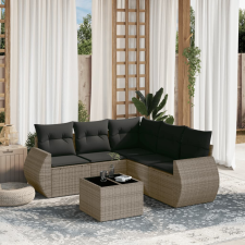 vidaXL 6 részes szürke polyrattan kerti ülőgarnitúra párnákkal kerti bútor