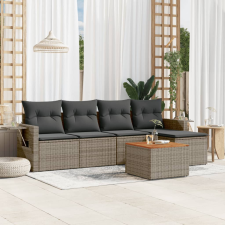 vidaXL 6 részes szürke polyrattan kerti ülőgarnitúra párnákkal kerti bútor