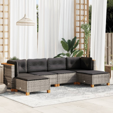 vidaXL 6 részes szürke polyrattan kerti ülőgarnitúra párnákkal kerti bútor