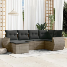 vidaXL 6 részes szürke polyrattan kerti ülőgarnitúra párnákkal kerti bútor