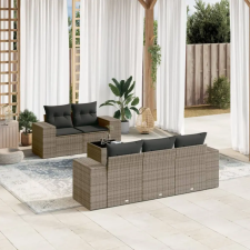 vidaXL 6 részes szürke polyrattan kerti ülőgarnitúra párnákkal kerti bútor