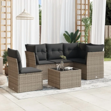 vidaXL 6 részes szürke polyrattan kerti ülőgarnitúra párnákkal kerti bútor