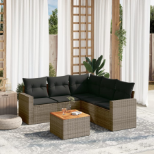 vidaXL 6 részes szürke polyrattan kerti ülőgarnitúra párnákkal kerti bútor