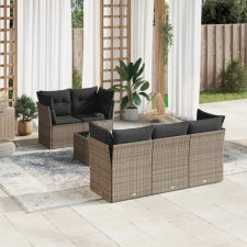 vidaXL 6 részes szürke polyrattan kerti ülőgarnitúra párnákkal kerti bútor