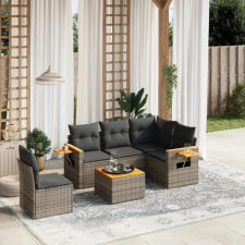 vidaXL 6 részes szürke polyrattan kerti ülőgarnitúra párnákkal kerti bútor