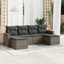 vidaXL 6 részes szürke polyrattan kerti ülőgarnitúra párnákkal kerti bútor