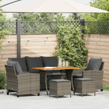 vidaXL 6 részes szürke polyrattan kerti ülőgarnitúra párnákkal kerti bútor