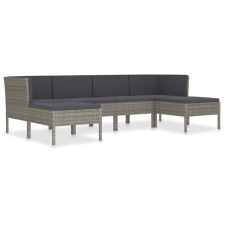 vidaXL 6 részes szürke polyrattan kerti ülőgarnitúra párnákkal (3056964) kerti bútor