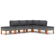 vidaXL 6 részes szürke polyrattan kerti ülőgarnitúra párnákkal (3059713) kerti bútor