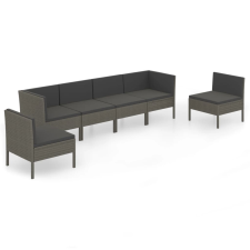vidaXL 6 részes szürke polyrattan kerti ülőgarnitúra párnákkal (3094350) kerti bútor