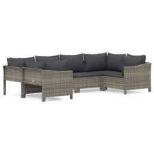 vidaXL 6 részes szürke polyrattan kerti ülőgarnitúra párnákkal (3187300) kerti bútor