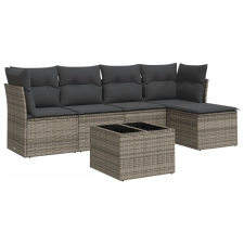 vidaXL 6 részes szürke polyrattan kerti ülőgarnitúra párnákkal (3217570) kerti bútor